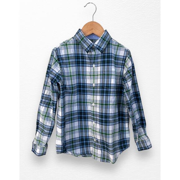 Janie and Jack Plaid Poplin Dress Shirt, Size 7 - Picture 3 of 7